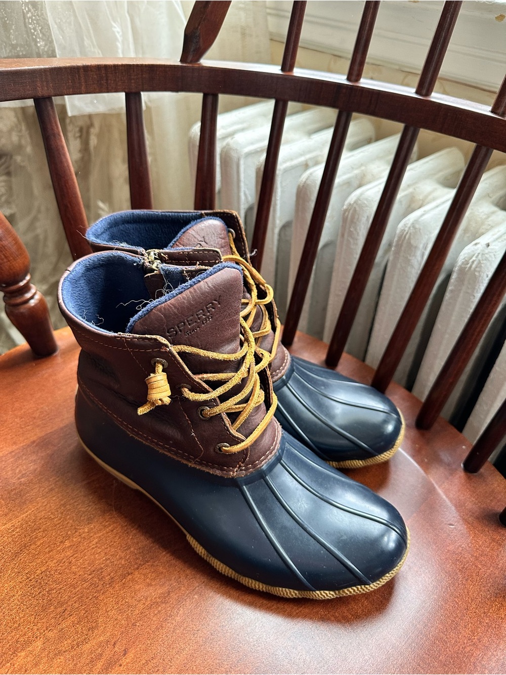 Sperry Brown and Navy Waterproof Duck Boots